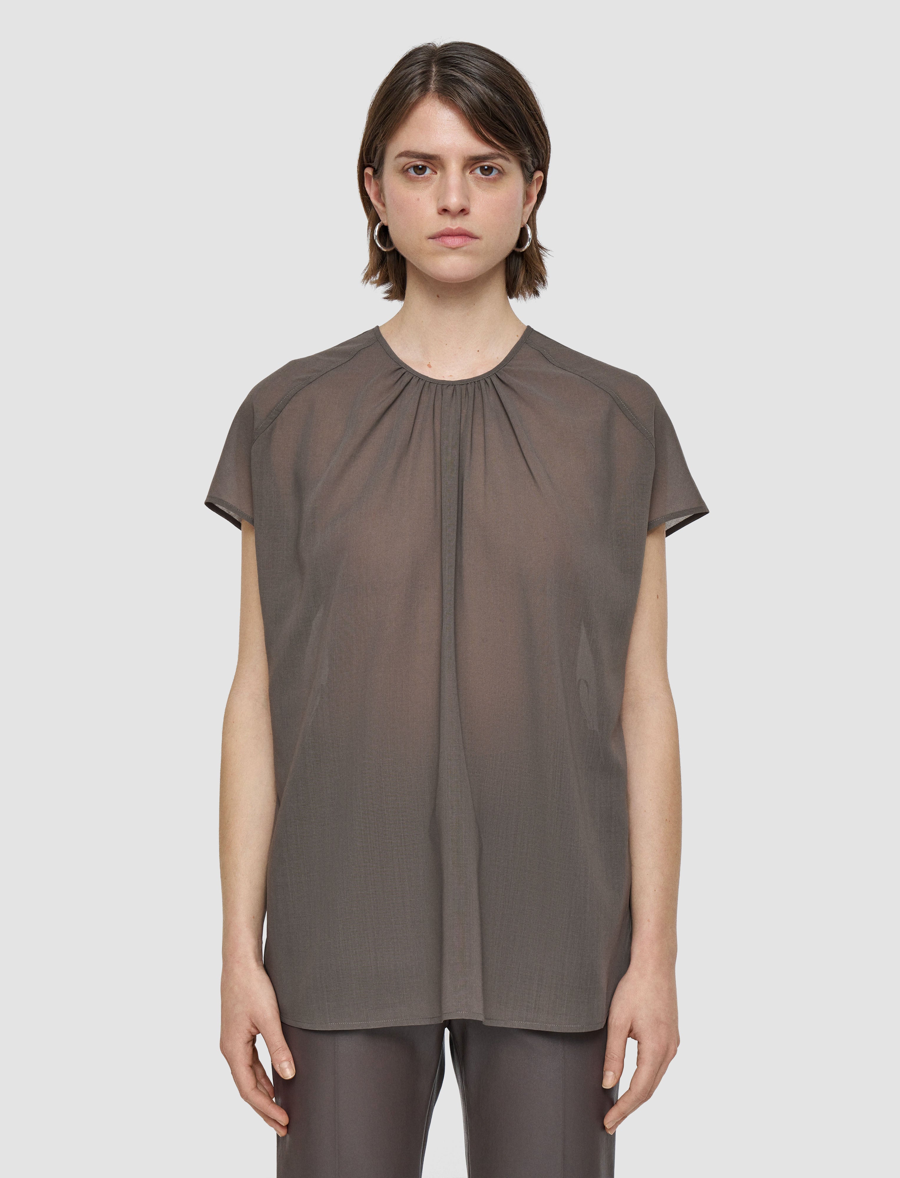 brown-broca-wool-voile-blouse-JOSEPH