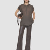 Brown Broca Wool Voile Blouse - Joseph