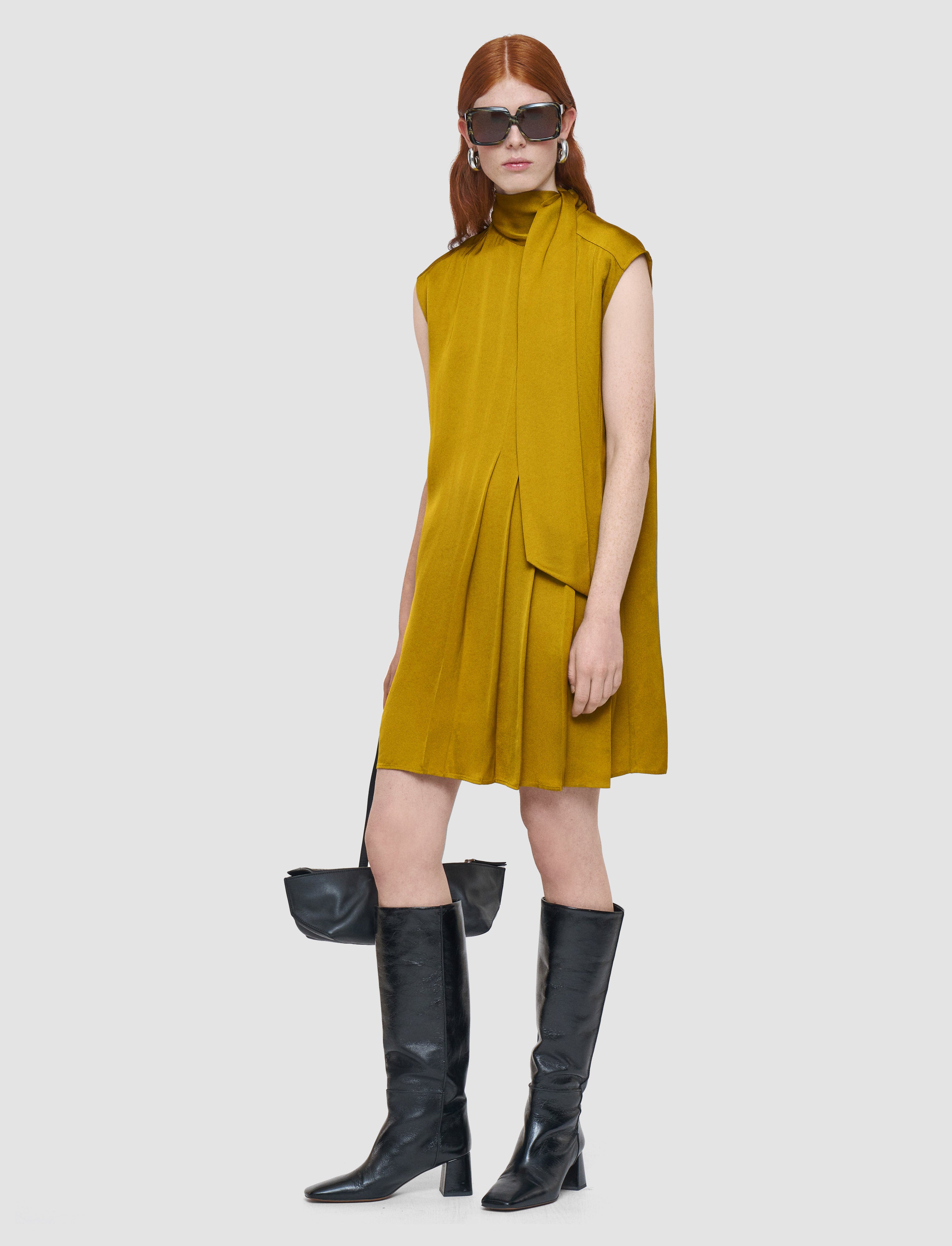 green-sandy-light-crepe-dress-JOSEPH