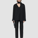 Black Adele Light Crepe Blouse - Joseph