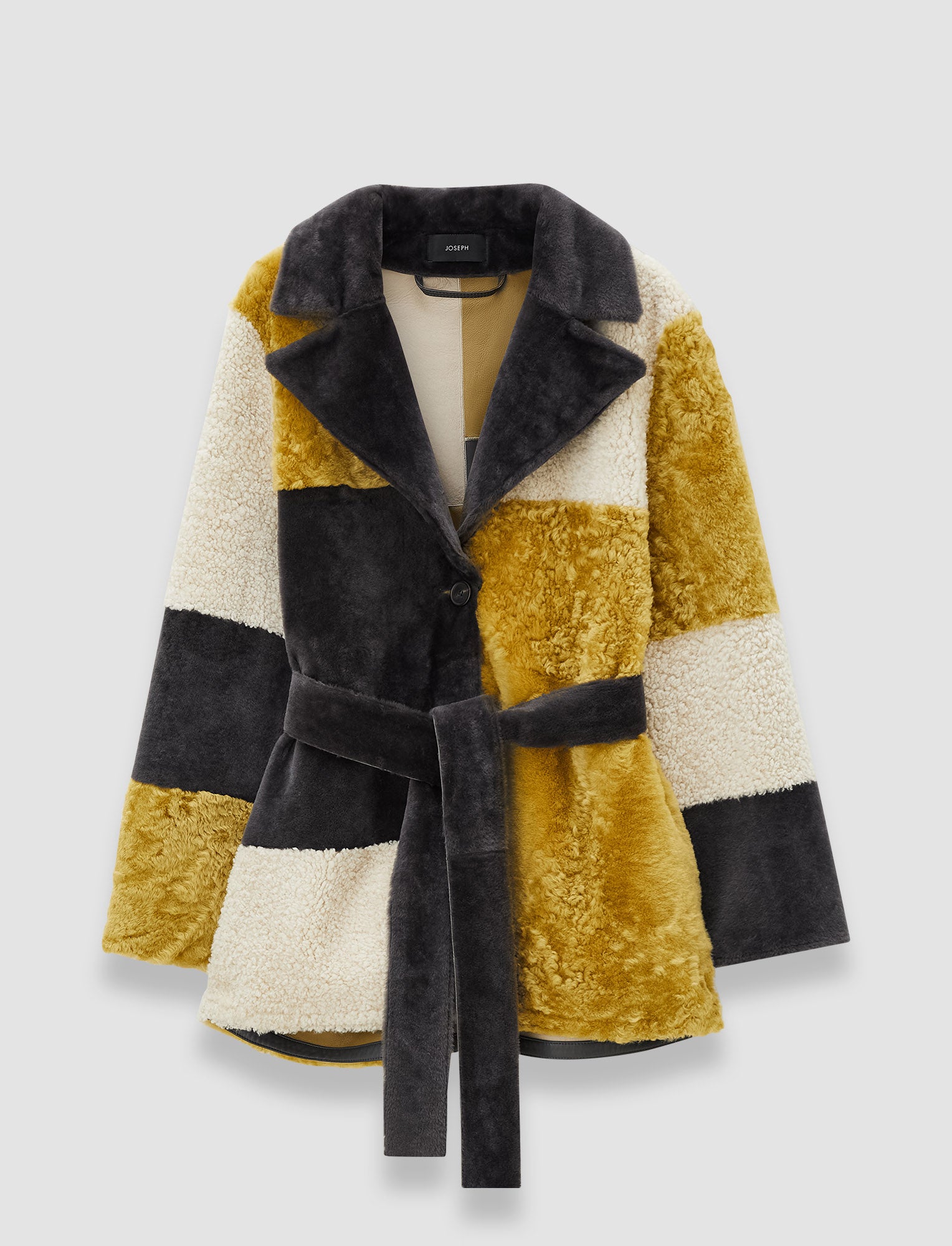 グレー-martel-overlay-shearling-コート-JOSEPH