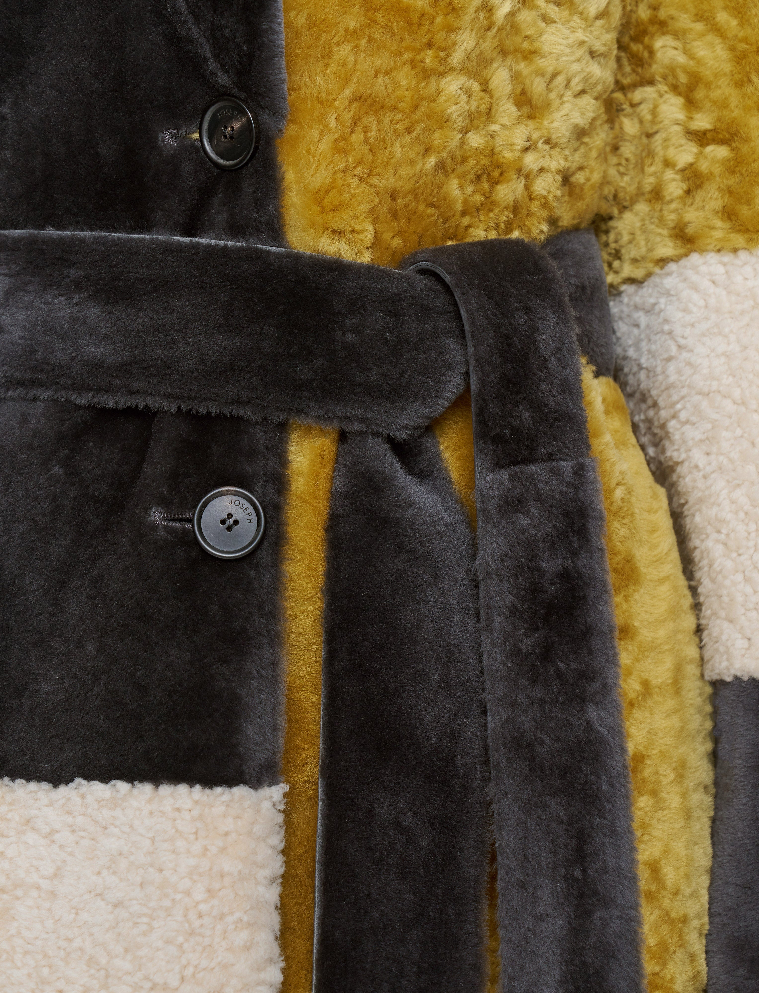 グレー-martel-overlay-shearling-コート-JOSEPH