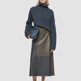 Grey Cezanne Overlay Nappa Leather Skirt - Joseph