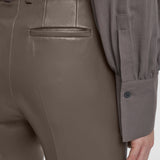 Brown Coleman Leather Stretch Trousers - Joseph