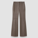 Brown Tafira Leather Stretch Trousers - Joseph