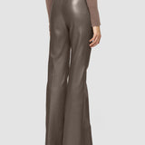 Brown Tafira Leather Stretch Trousers - Joseph