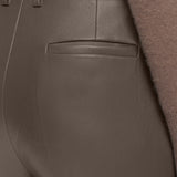 Brown Tafira Leather Stretch Trousers - Joseph