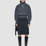 Grey Nicole Suede Stretch Skirt - Joseph