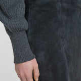 Grey Nicole Suede Stretch Skirt - Joseph