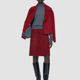 Red Nicole Suede Stretch Skirt - Joseph