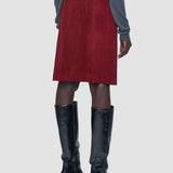 Red Nicole Suede Stretch Skirt - Joseph