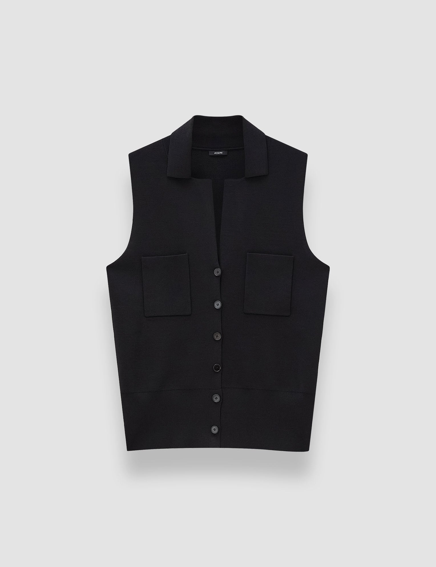 Black Milano Knit Stretch Vest - Joseph