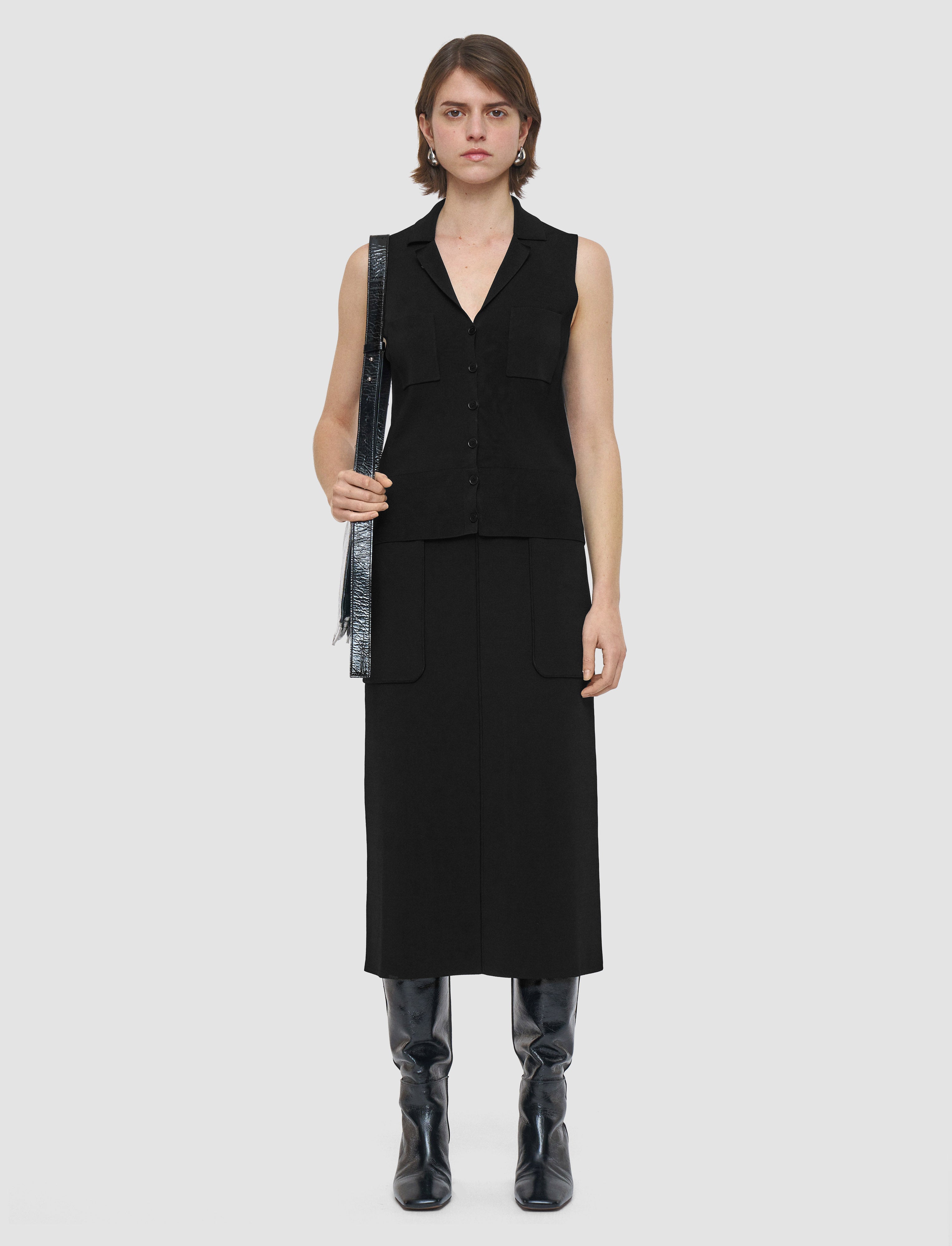 black-milano-knit-stretch-vest-JOSEPH