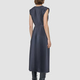 Grey Volta Knit Weave Plissé Dress - Joseph