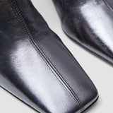 Silver Heeled Metallic Leather Ankle Boots - Joseph