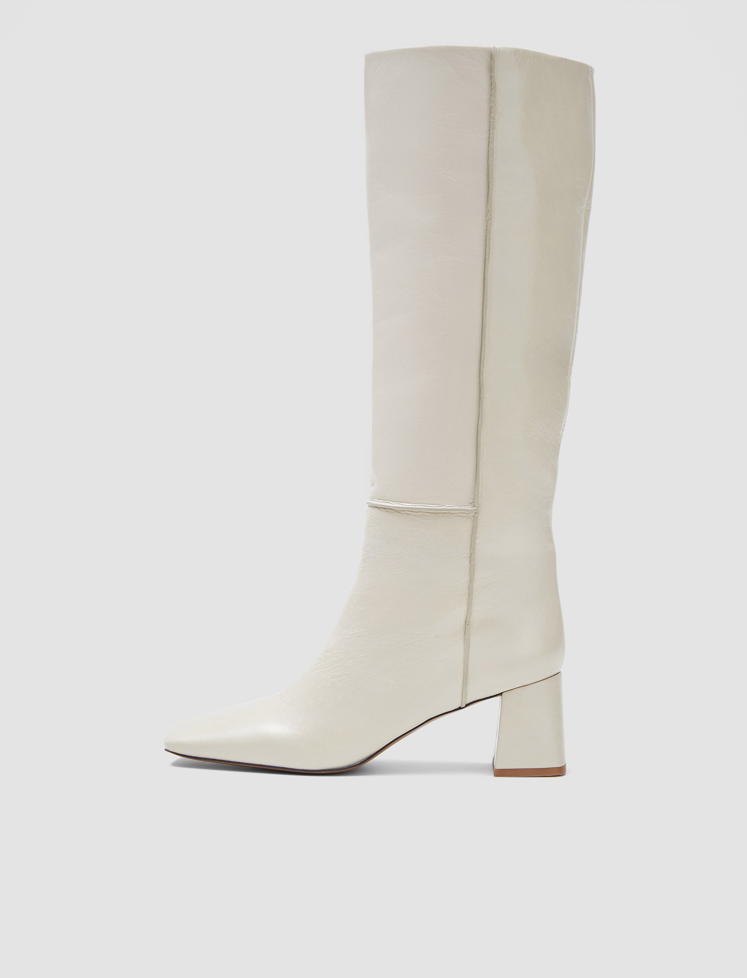 beige-bottes-montantes-en-cuir-verni-a-talon-JOSEPH