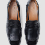 Black Leather Penny Loafers - Joseph