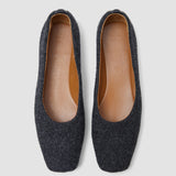 Grey Textured Wool Ballerinas - Joseph