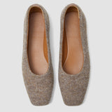 Brown Textured Wool Ballerinas - Joseph