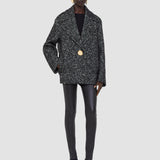 Black Agar Donegal Tweed Wool Coat - Joseph