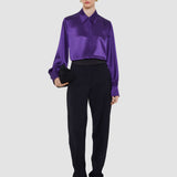 Purple Dieu Double Satin Blouse - Joseph