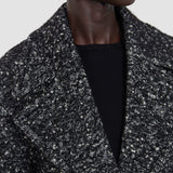 Black Agar Donegal Tweed Wool Coat - Joseph