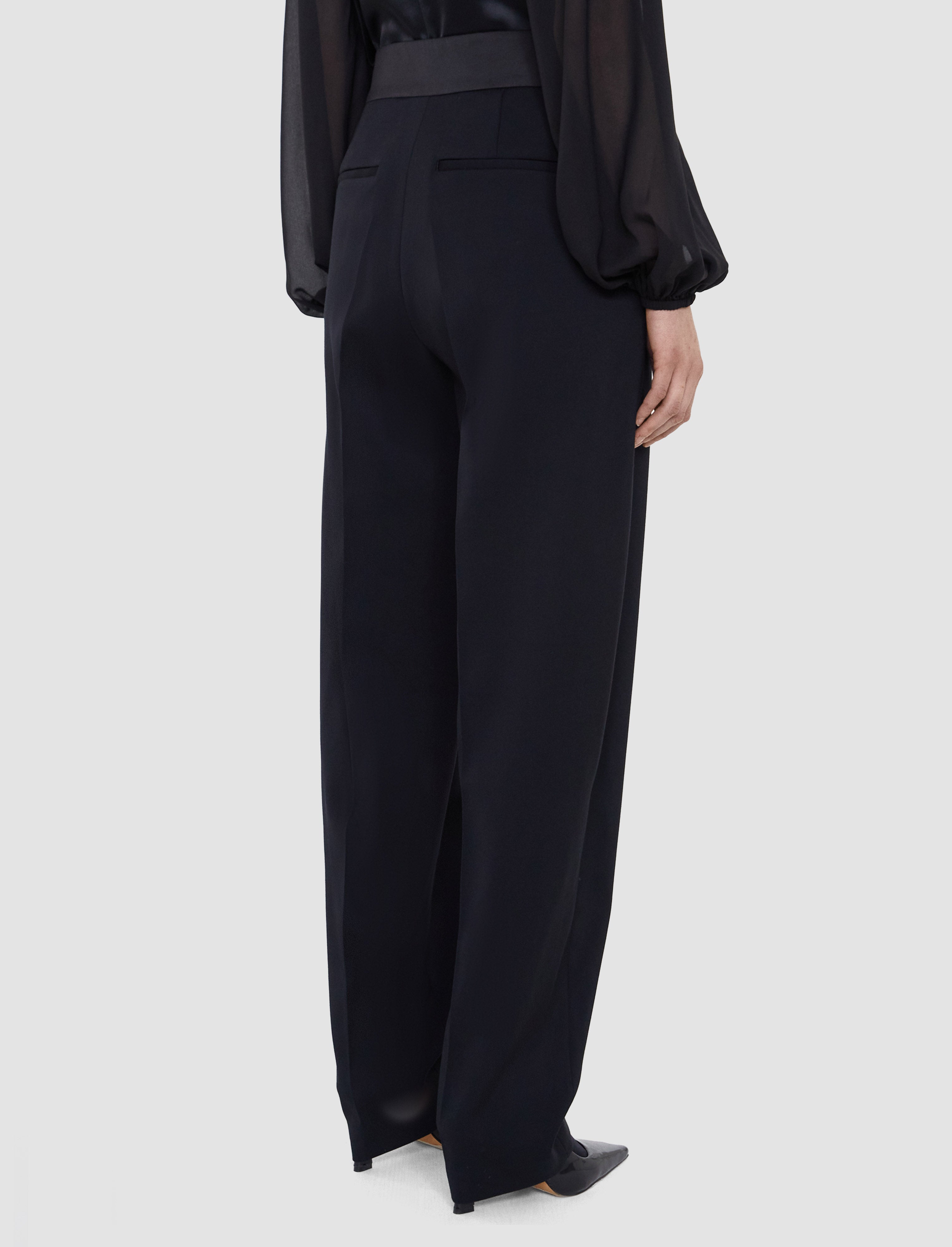 ブラック-aix-tailored-crepe-トラウザーズ-JOSEPH