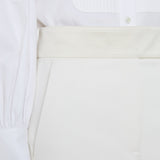 White Aix Tailored Crepe Trousers - Joseph