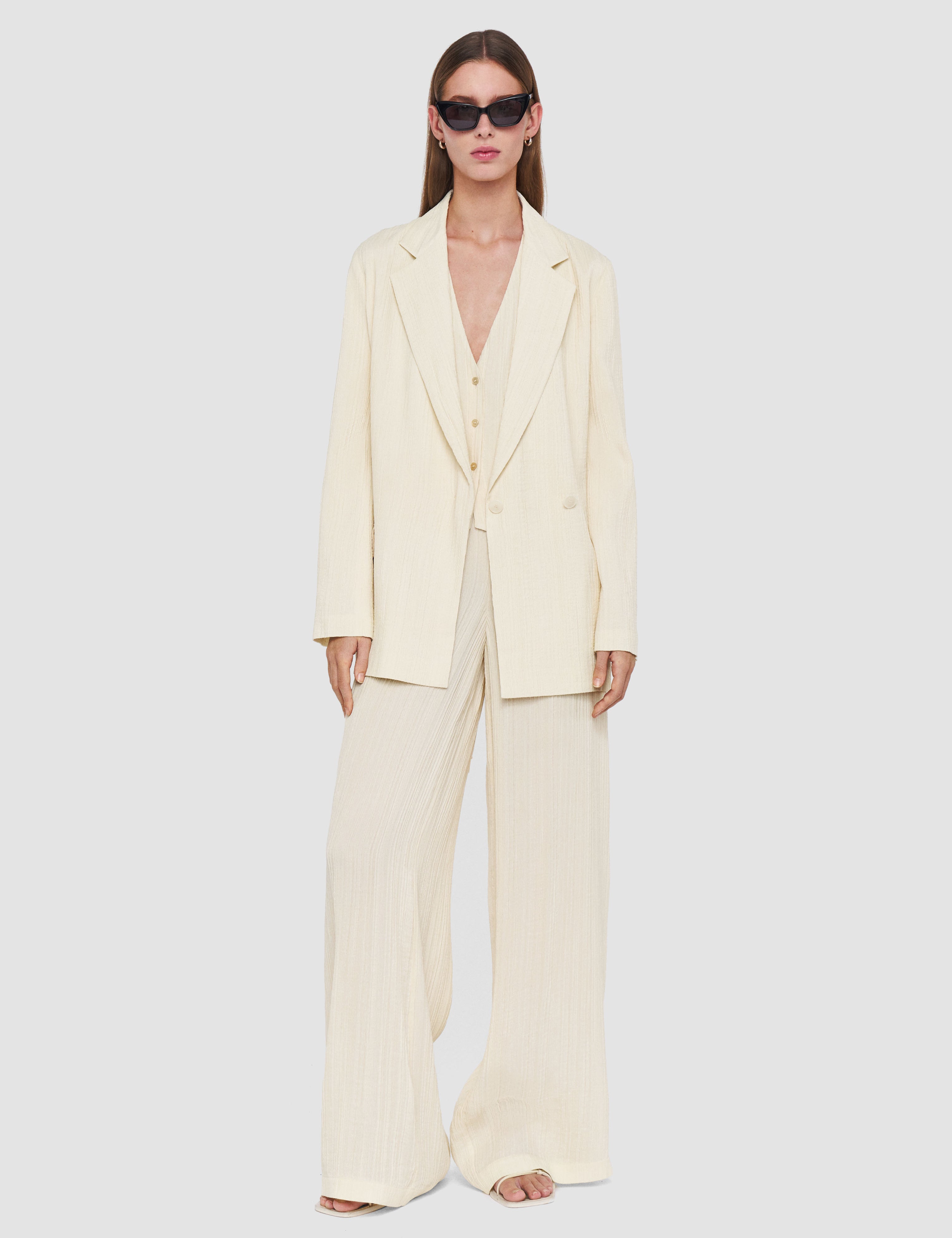 White Amelot Pleat Jacquard Jacket - Joseph