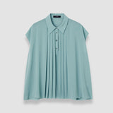 Blue Antin Airy Plissé Blouse - Joseph
