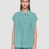 Blue Antin Airy Plissé Blouse - Joseph