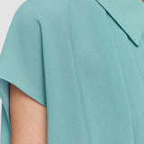 Blue Antin Airy Plissé Blouse - Joseph