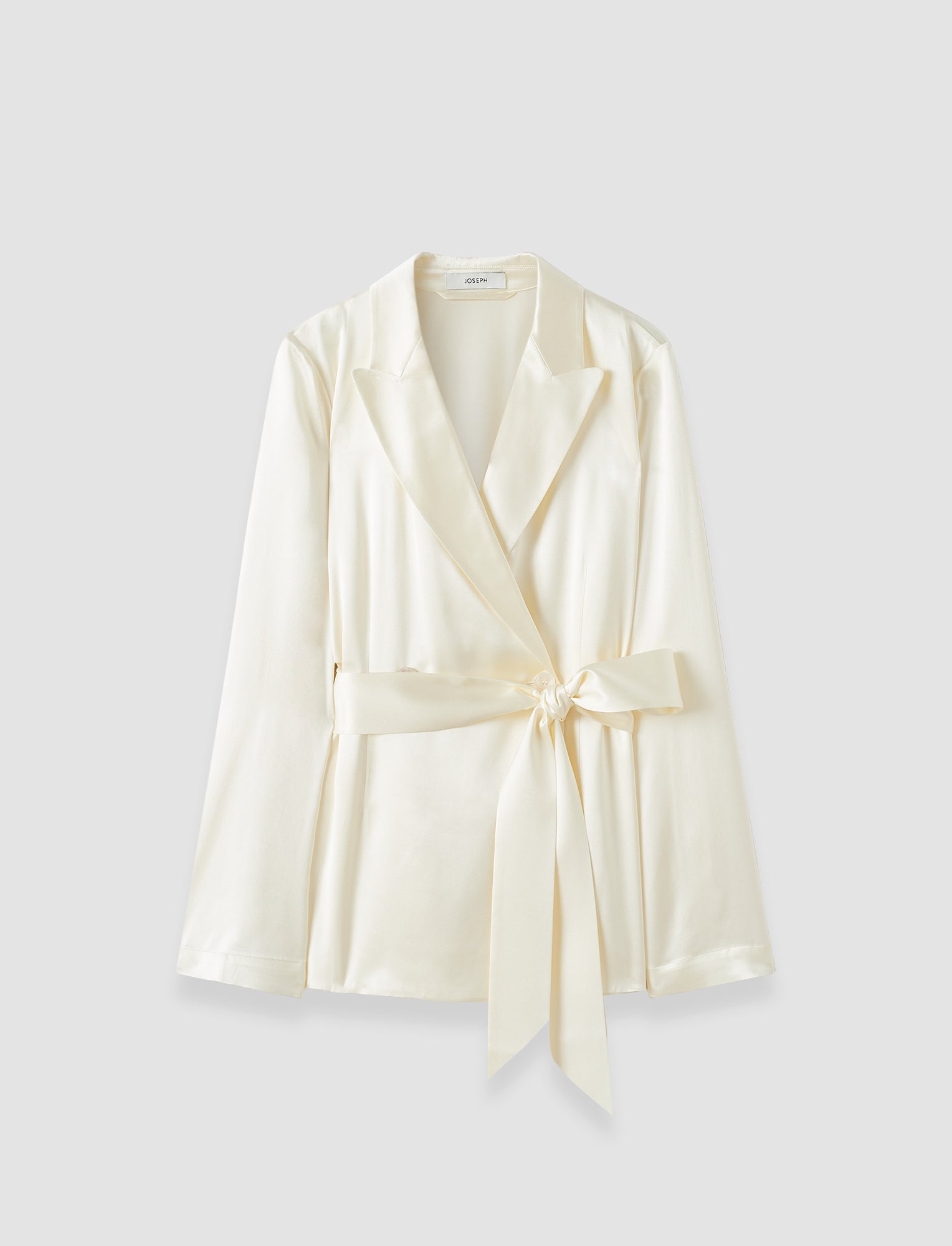 Satin Over Jacket 2026ss エクリュ38 Archer Silk Satin Jacket in White | JOSEPH AT