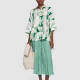 Arcole Marble Print Silk Shirt
