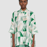 Arcole Marble Print Silk Shirt