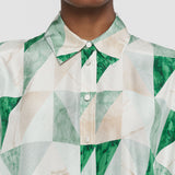 Arcole Marble Print Silk Shirt