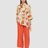 Arcole Marble Print Silk Shirt