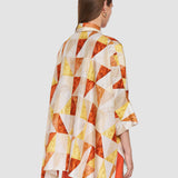 Arcole Marble Print Silk Shirt