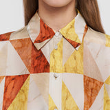 Arcole Marble Print Silk Shirt
