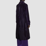 Purple Auger Embossed Croc Leather Coat - Joseph