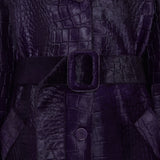 Purple Auger Embossed Croc Leather Coat - Joseph