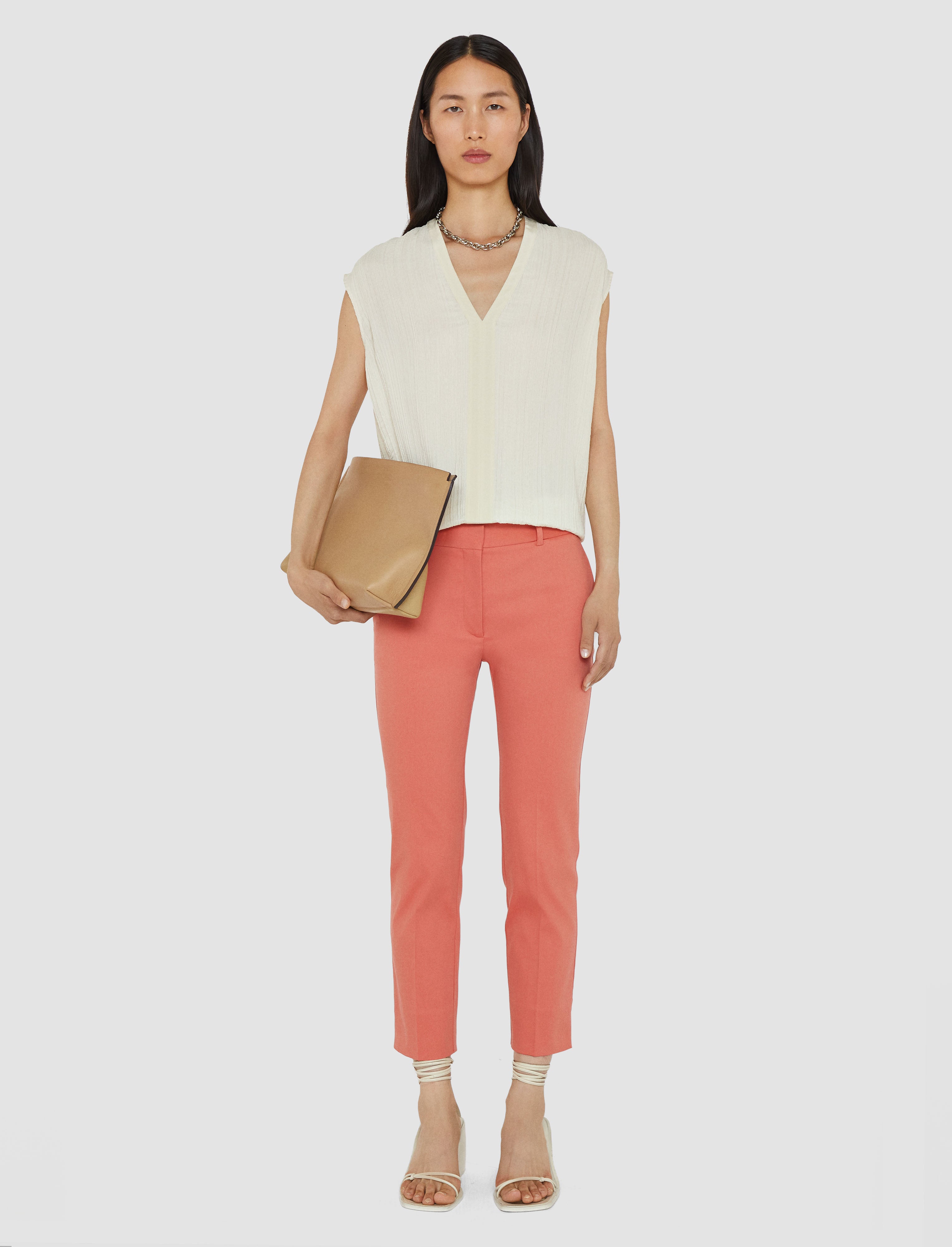 orange-pantalon-bing-court-en-gabardine-stretch-legere-JOSEPH