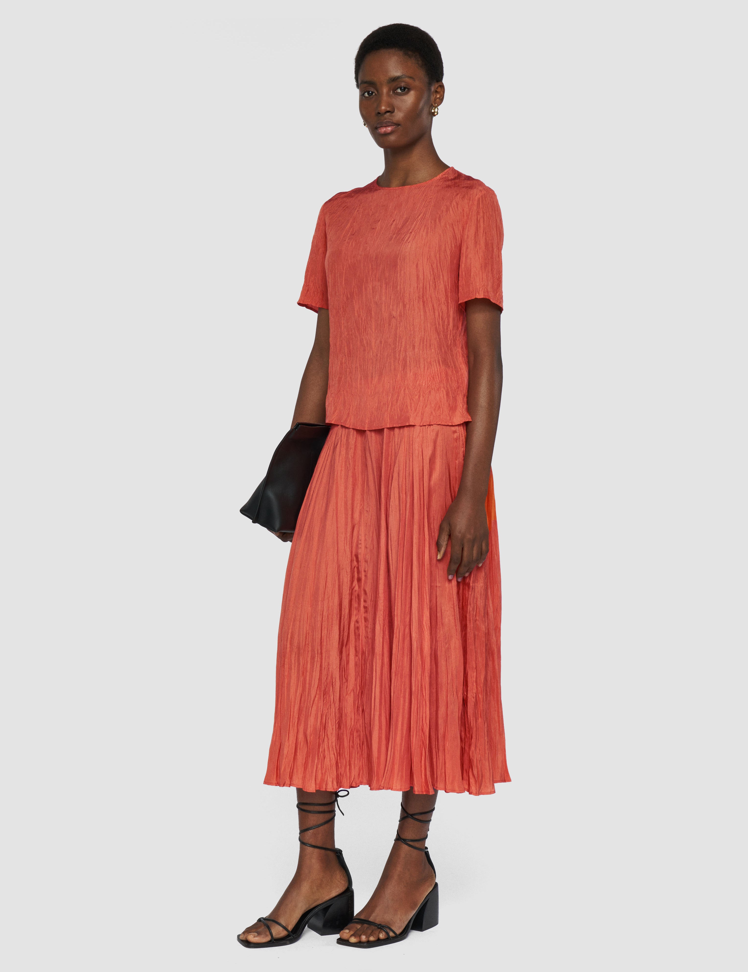 Orange Brunet Habotai Silk Top - Joseph