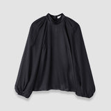 Black Cave Double Satin Blouse - Joseph