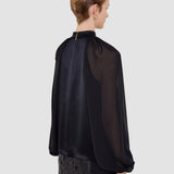 Black Cave Double Satin Blouse - Joseph