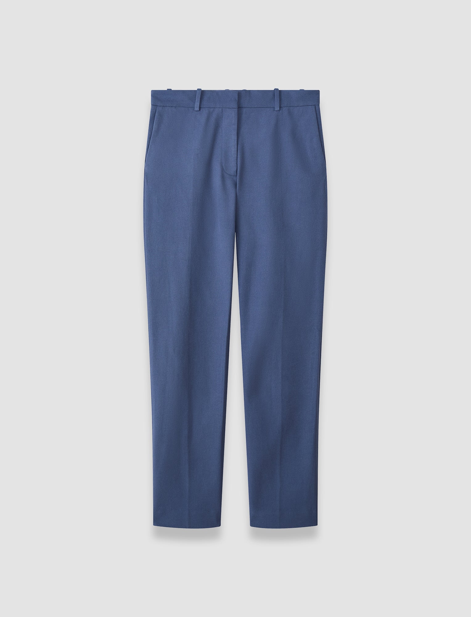 Coleman Long Gabardine Stretch Trousers in Blue | JOSEPH US