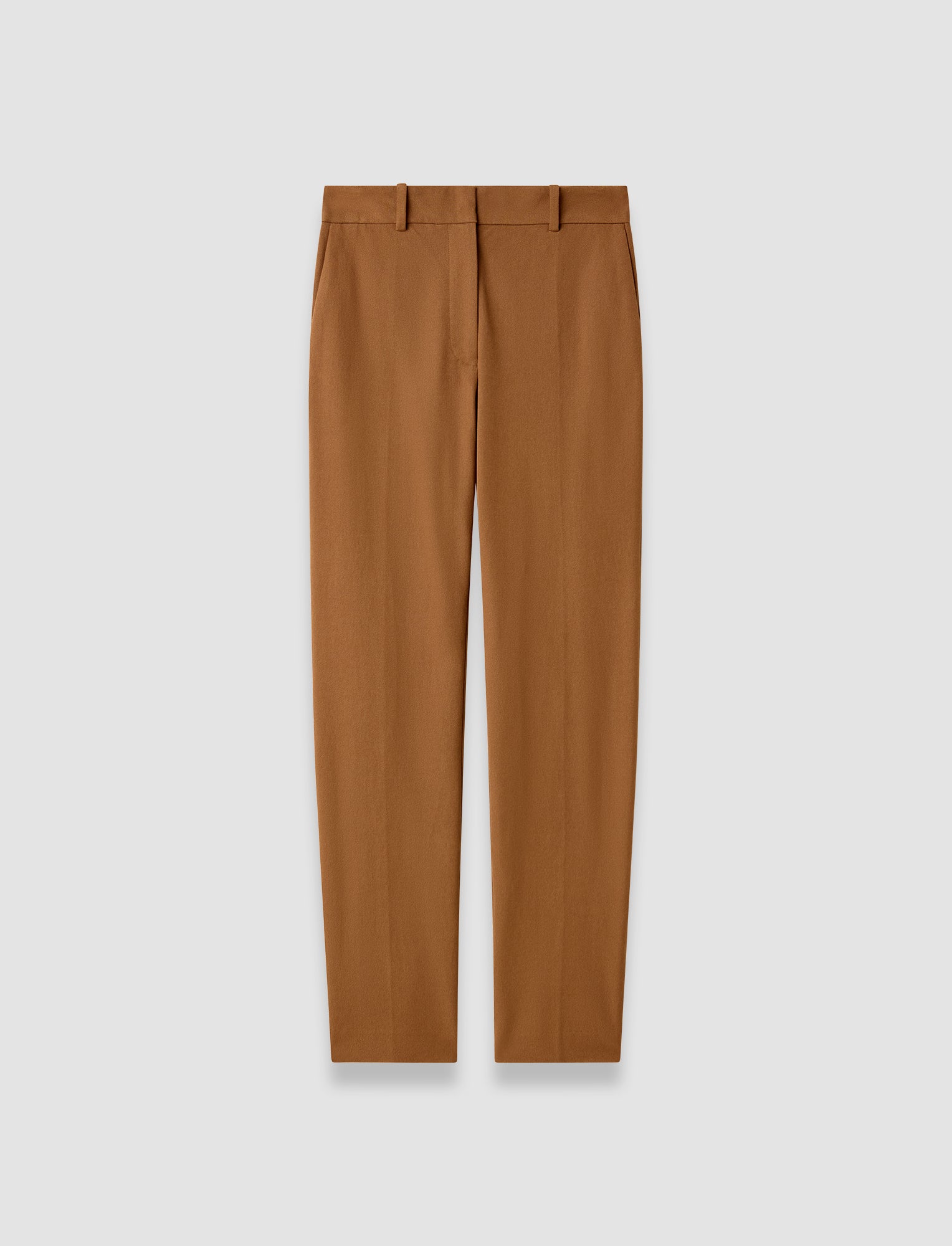 Coleman Long Gabardine Stretch Trousers in Brown | JOSEPH US