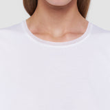 White Cotton Silk Jersey T-Shirt - Joseph