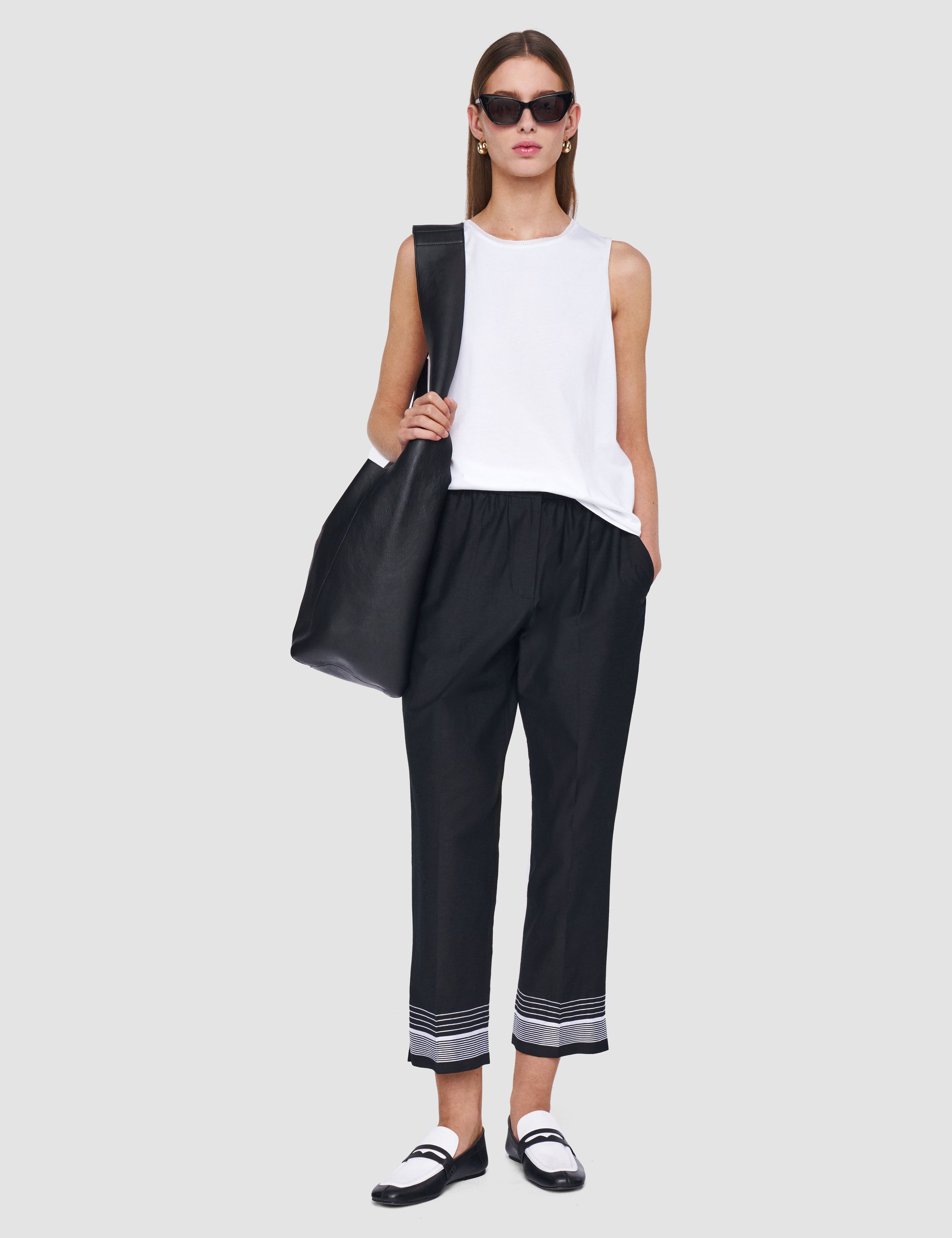 White Cotton Silk Jersey Tank Top - Joseph