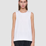 White Cotton Silk Jersey Tank Top - Joseph